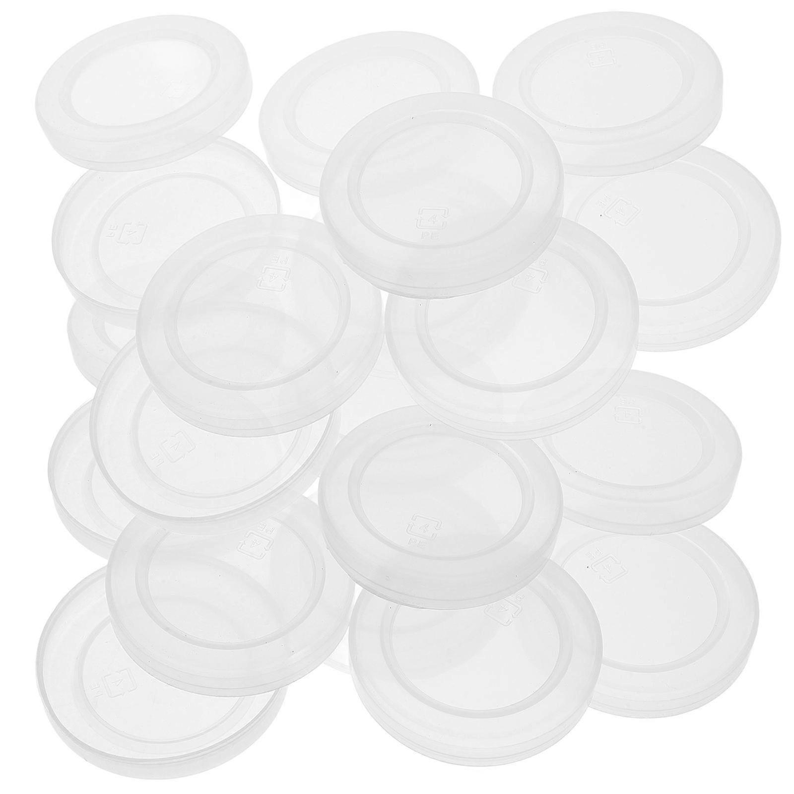 Reusable Bottle Caps Pudding Jar Lids for Sealing 30Pcs Transparent
