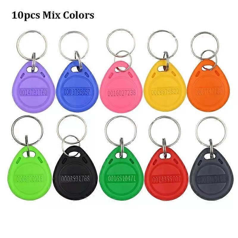 10pcs 125KHz T5577 Keyfobs Rewritable Duplicate Tag 5200 Proximity Copy Access Card ID Token Ring RFID Cloner Keychain
