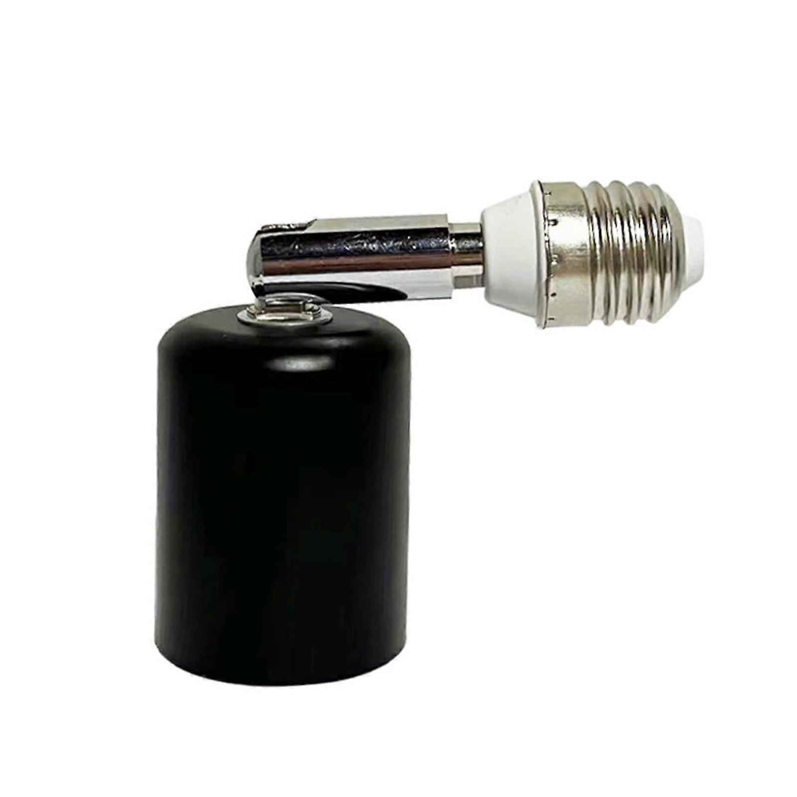 E27 Lamp Holder Extension with 360° Rotation and 90° Tilt, Global Voltage, Black