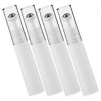 4 leere, weiße Acryl-Rollerball-Lipgloss-Tuben, je 10 ml, ideal für Reisen und Aufbewahrung