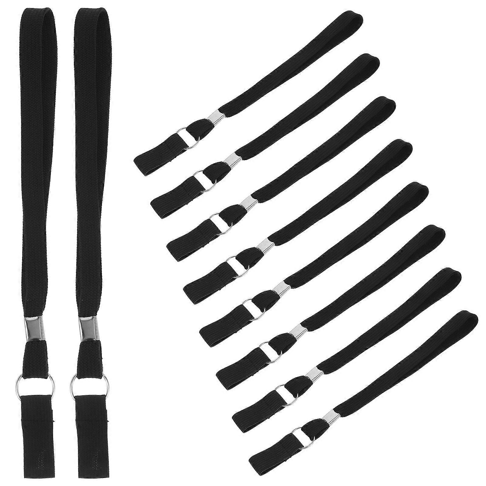 10Pcs Elastic Wrist Straps for Walking Canes Featuring Adjustable Length Black