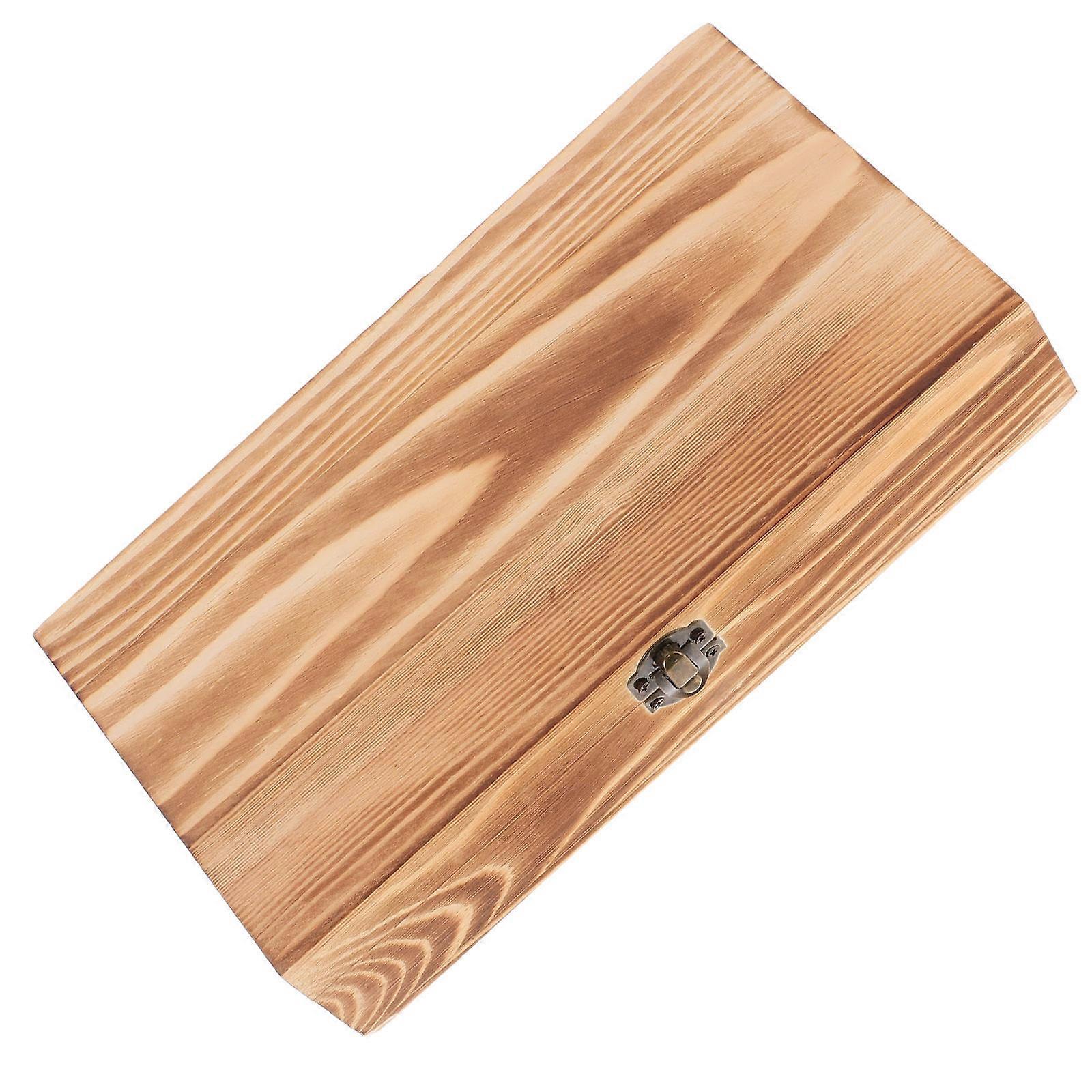 Wooden Keepsake Box with Hinged Lid for Storage Multi Color Rectangular