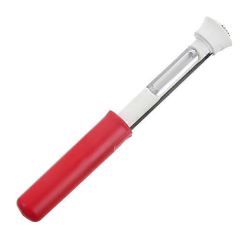 2 in 1 Stainless Steel Apple Corer and Peeler Tool with Ergonomic Grip for Fruit and Vegetable Prep (Red)