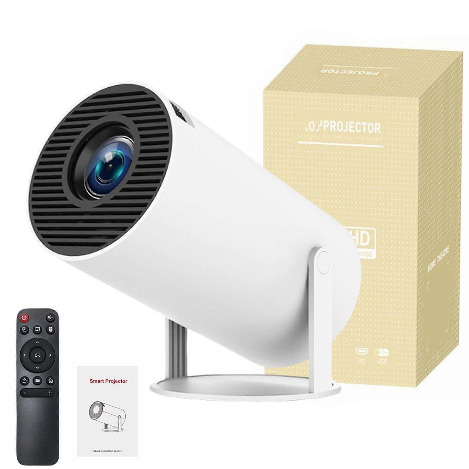 Mini Projector with WiFi 6 and Bluetooth, 4K Support, Auto Keystone, 180° Rotatable, UltraQuiet White