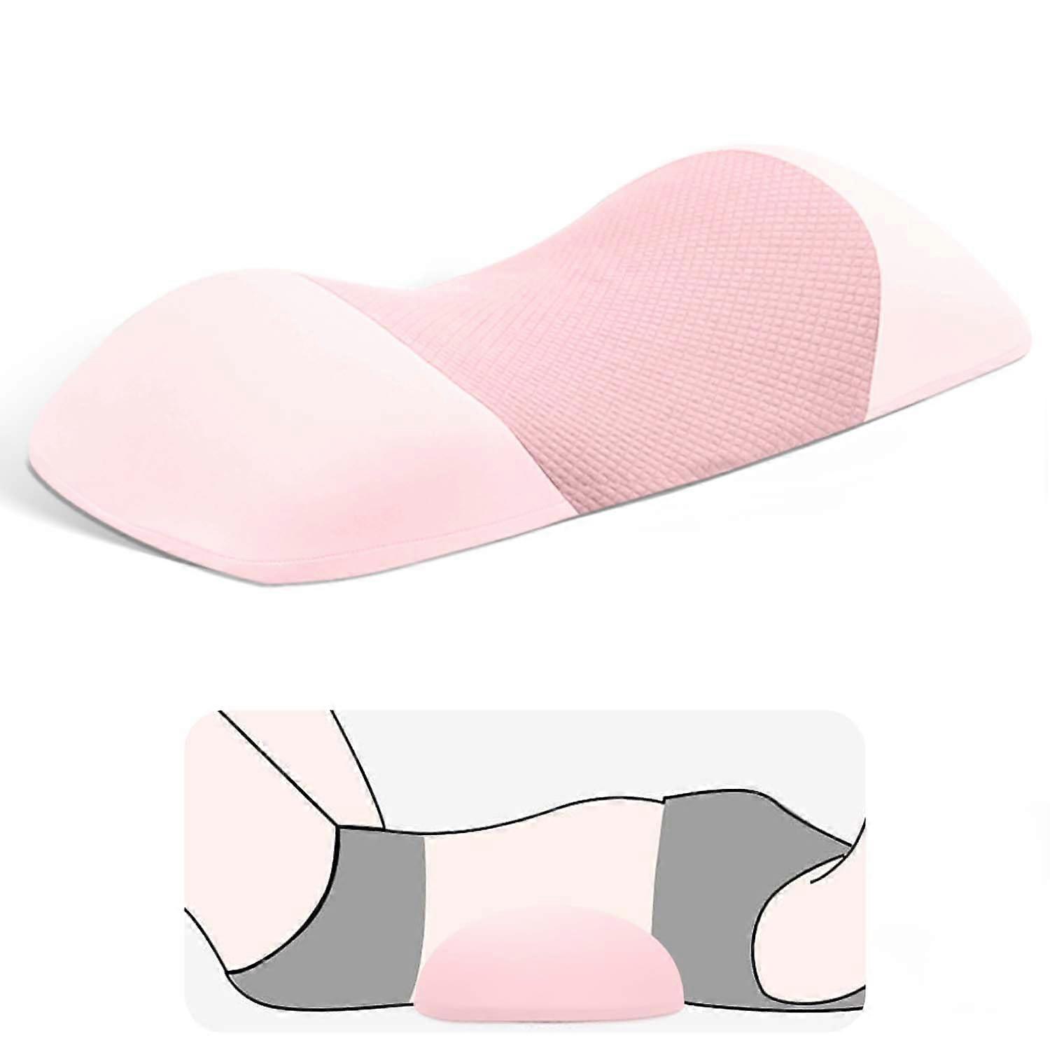 Lumbar Support Pillow for Sleeping with Density Memory Foam, Lower Back Pain Relief, Light Pink
