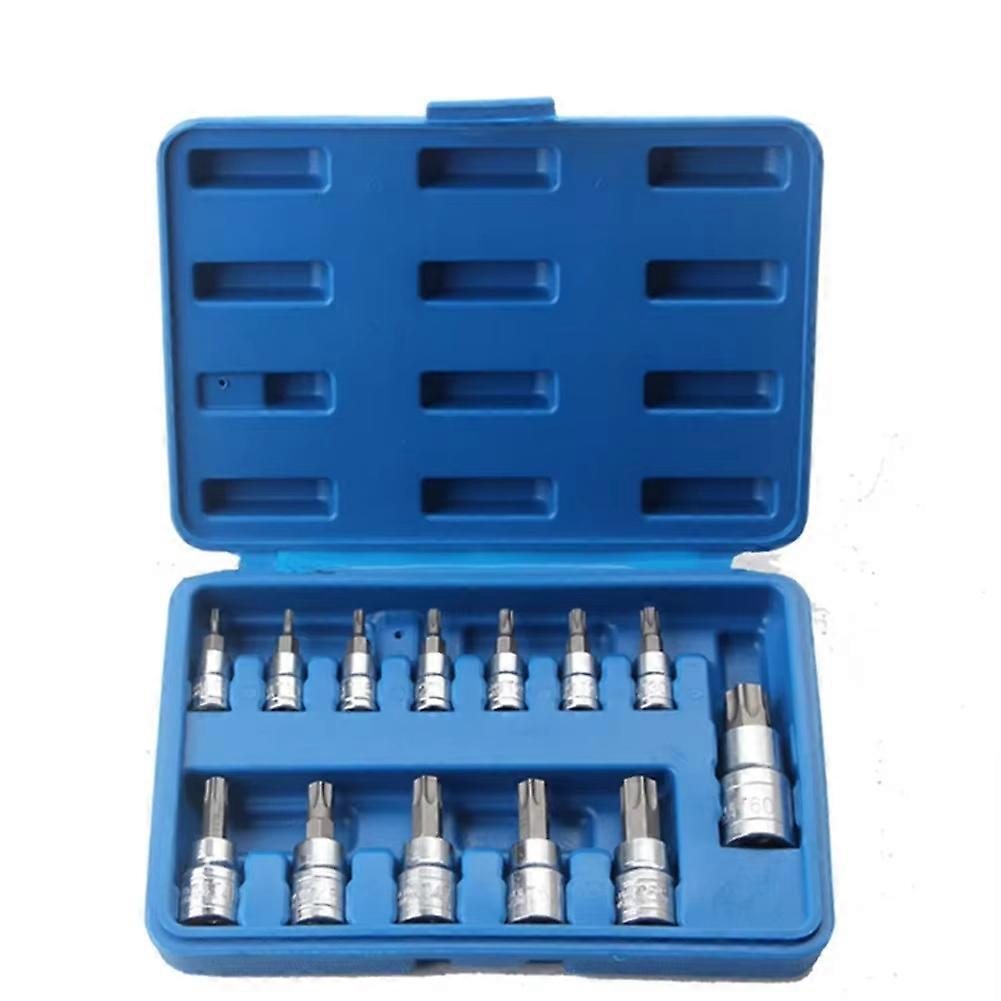 13pcs Hexagon Socket Screwdriver Socket Screwdriver Bit Pressure Bit Adapter Head PlumBlossom Bits