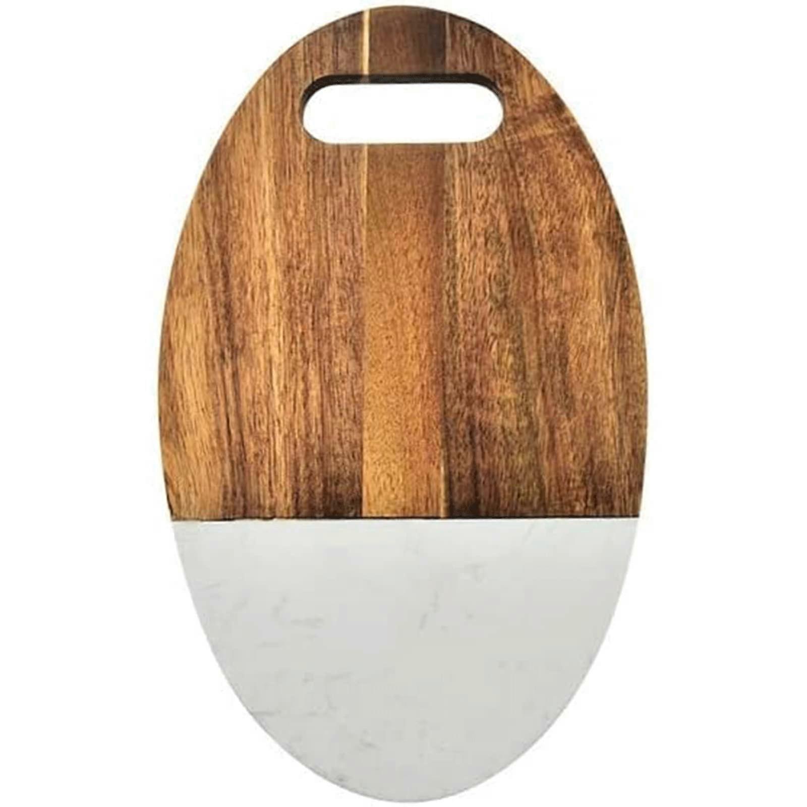 Solid Wood Cutting Board with Handle, Double-Sided Butcher Block, Multipurpose Serving Tray