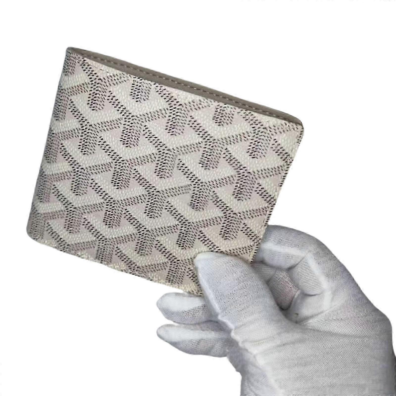 Leather Card Organizer for Daily Use with Houndstooth Print Design