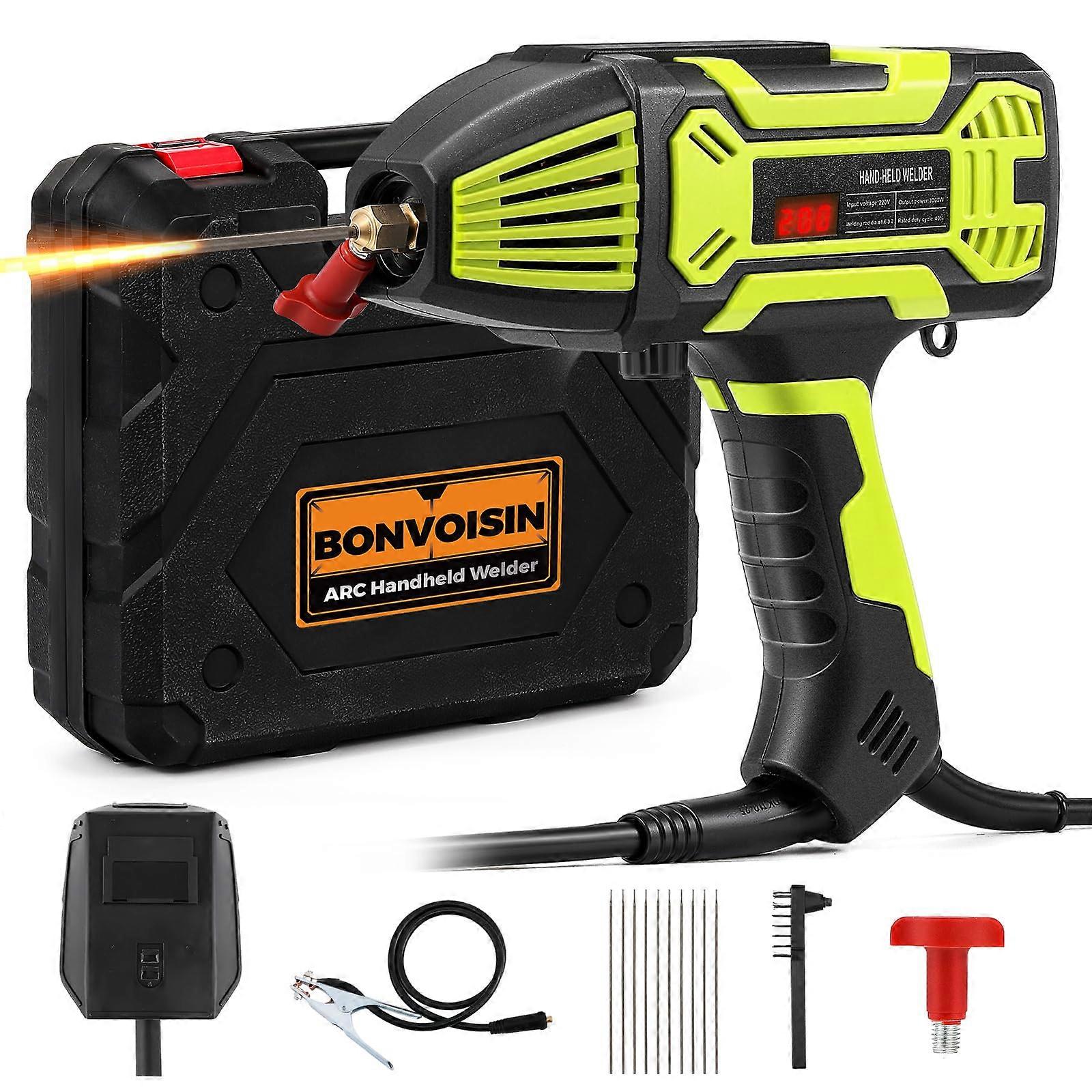 110V Portable Welder with LED Display, IGBT Inverter, Wide Current Range, Fits 1/16'1/8' Rods (Green)