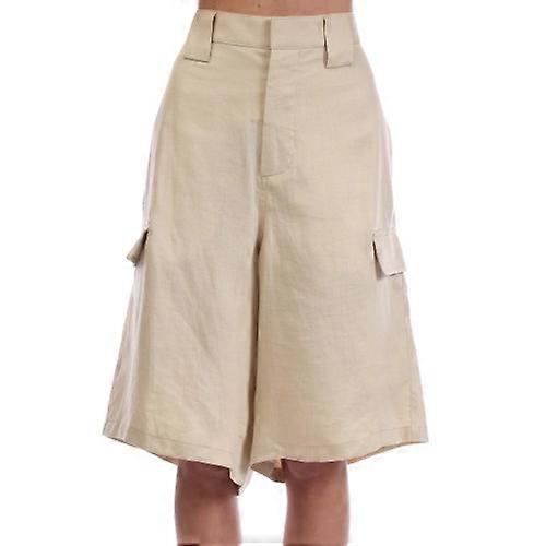 Off White Mens Linen Cargo Shorts