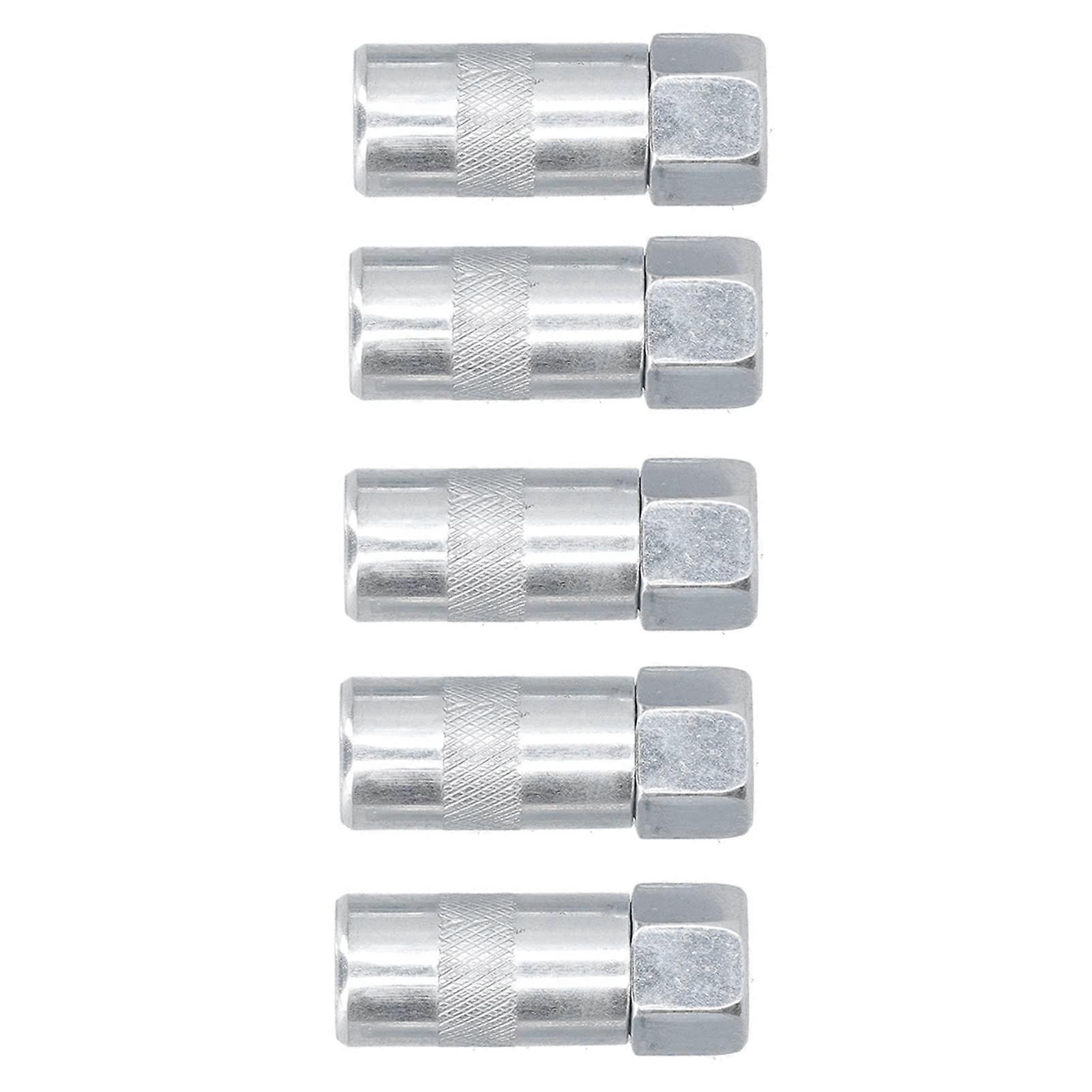 5Pcs Grease Gun Coupler with FourClaw Locking Durable Alloy Flat Nozzle for Equipment Maintenance