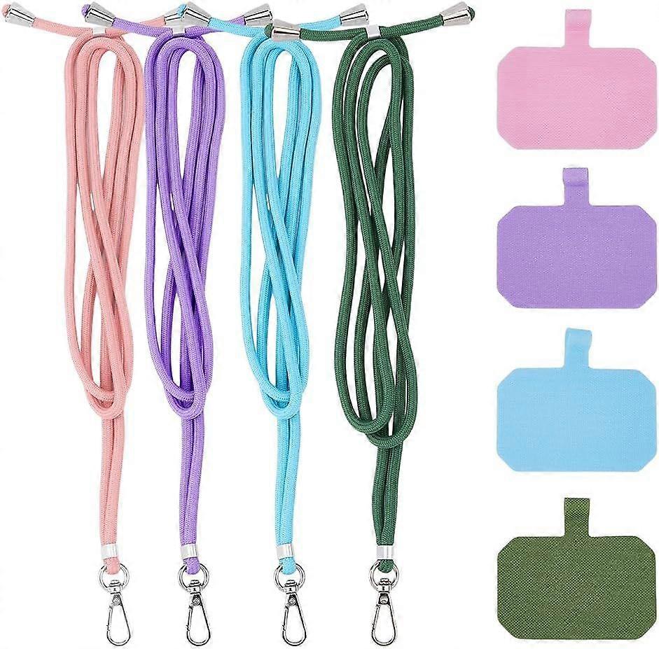 4 Colors Polyester Crossbody Phone Strap with Tether Tab And Secure Clasp Hands-free Mobile Phone Neck Chain Universal Detachable Shoulder Lanyard for