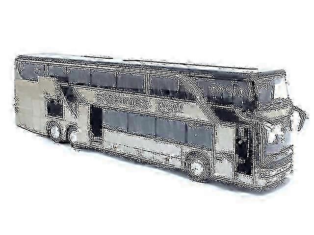 Alloy Pull Back Toy Bus Model Realistic Double Decker Sightseeing Vehicle Gold