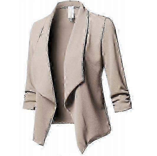 2025 Womens Casual Blazer Lightweight Stretchy Open Front Lapel Jacket