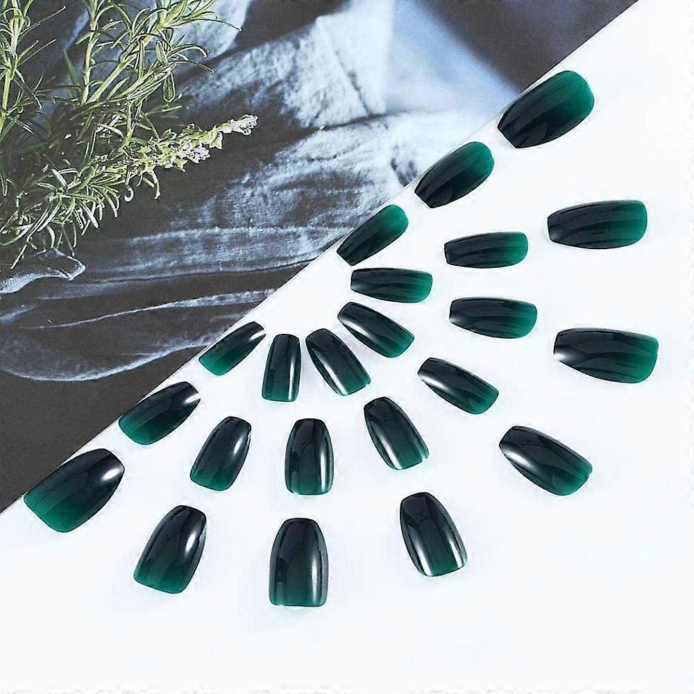 Coffin False Nails Glossy Full Cover Press On Ballerina Tips 24pcs Reusable Easy Shape Set