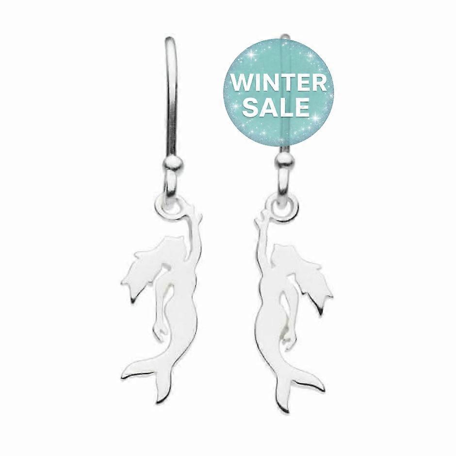Dew Sterling Silver Silhouette Mermaid Drop Earrings 6850HP024