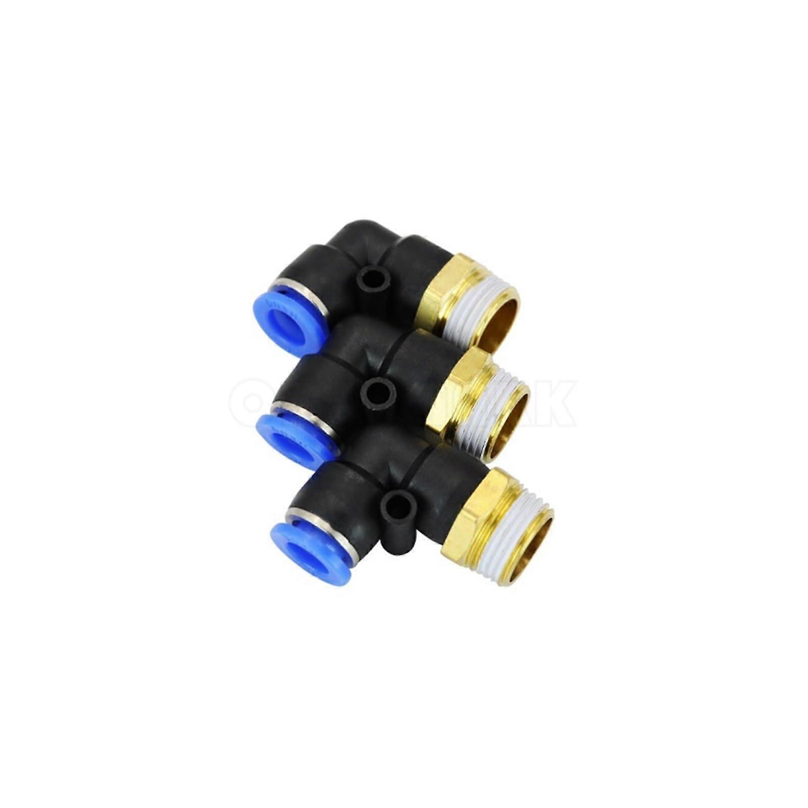 10 Pcs PL803 Pneumatic Push In Fittings 8mm Quick Connector 3/8' Thread for Air Compressor