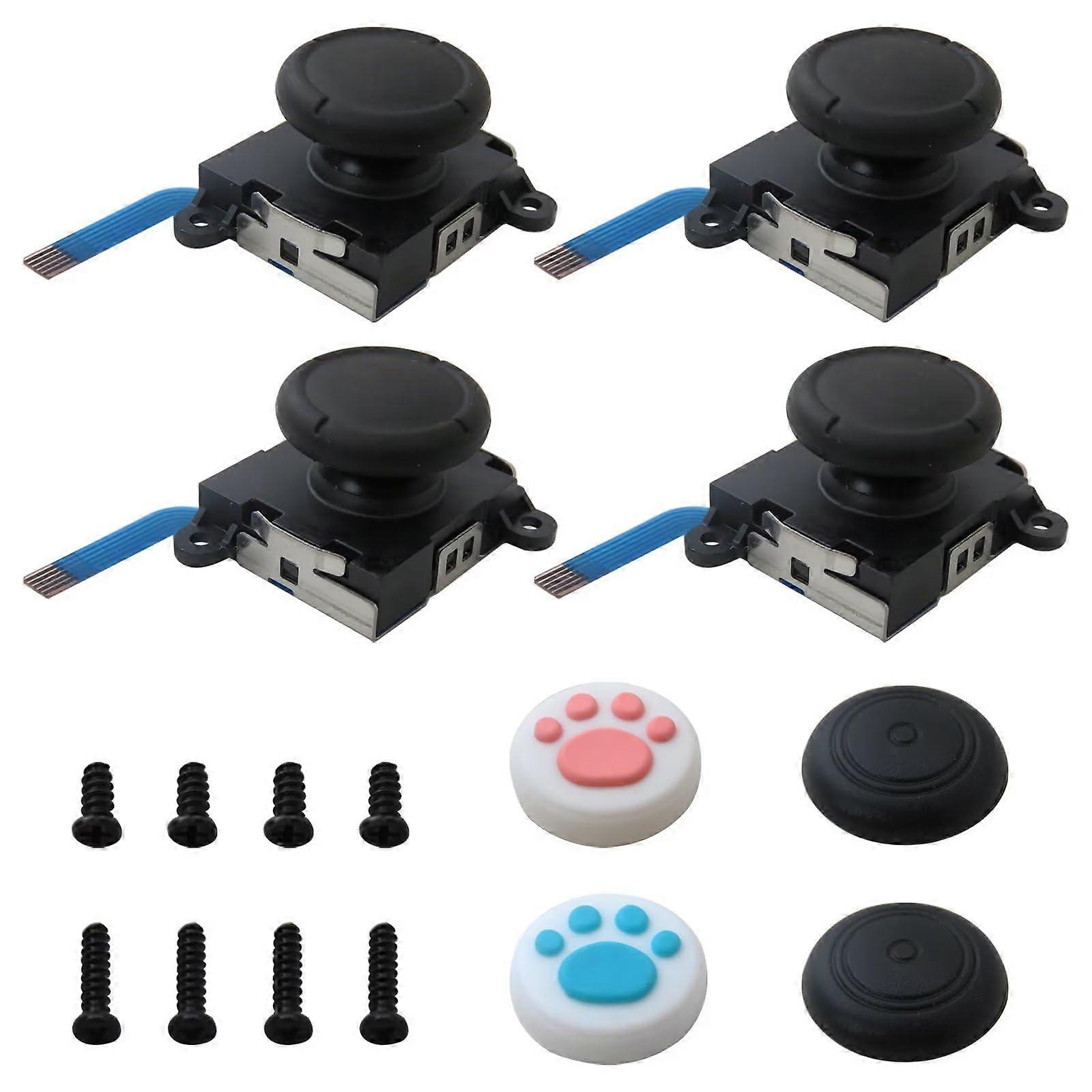 Joystick  Kit for Nintendo Switch JoyCon with 4 Thumb Stick Replacements and Y Screws