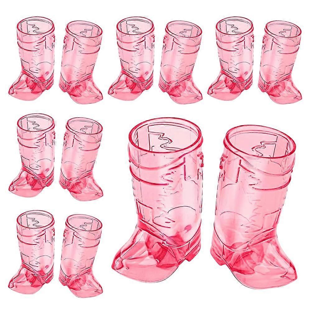 12Pack Clear Cowboy Boot Shot Glasses 1oz Western Themed Reusable Plastic Drinking Cups