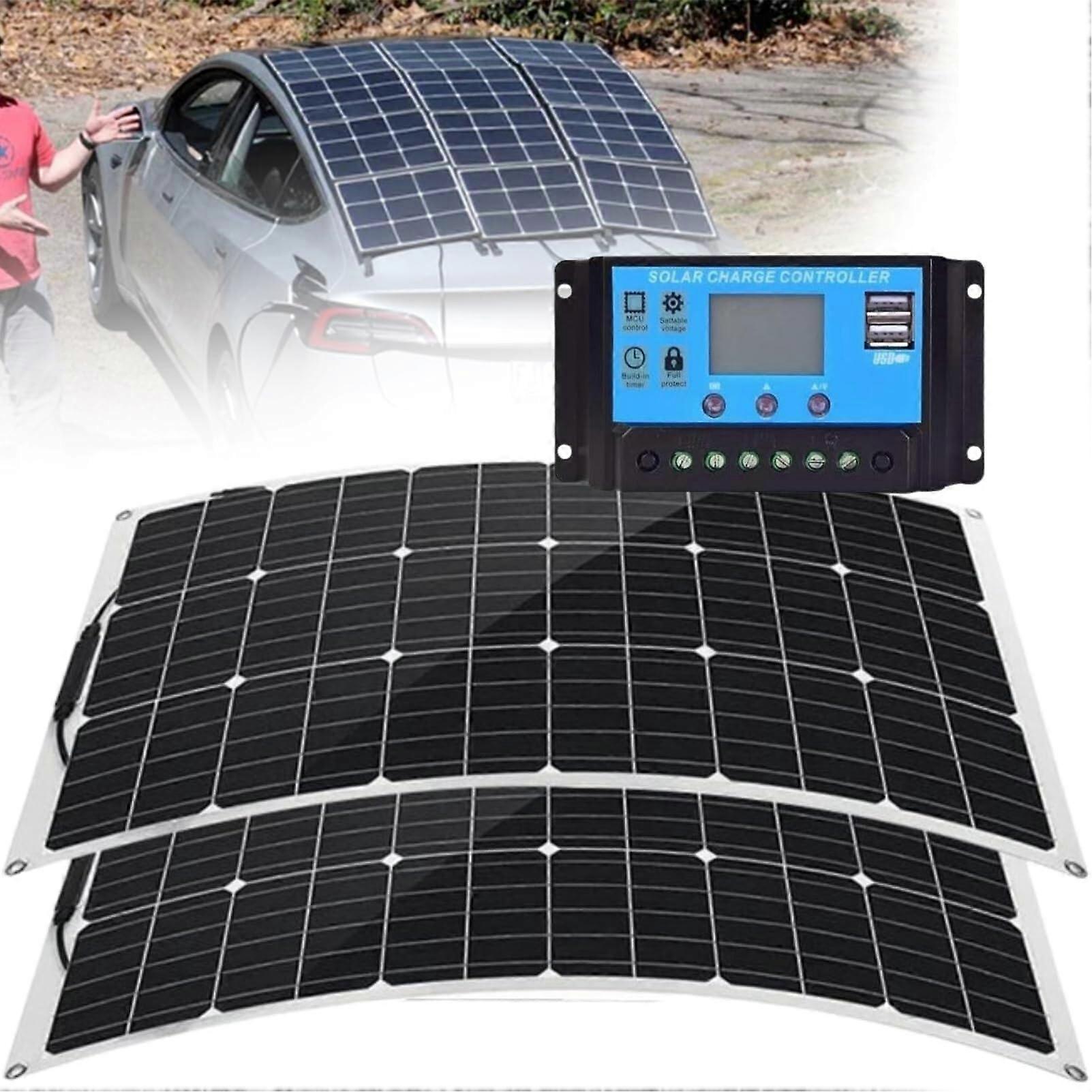 200W Monocrystalline Solar Panel Kit  Efficiency Charging for RV Camper Boat Caravan