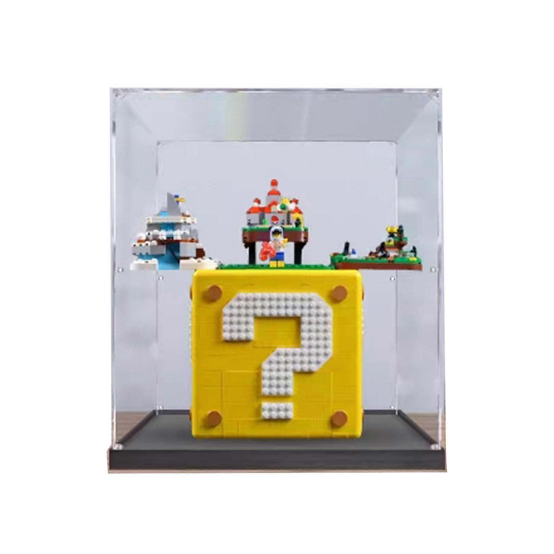 Transparent Acrylic Display Case for  71395 Question Mark Brick, Dustproof Clear Showcase 2mm