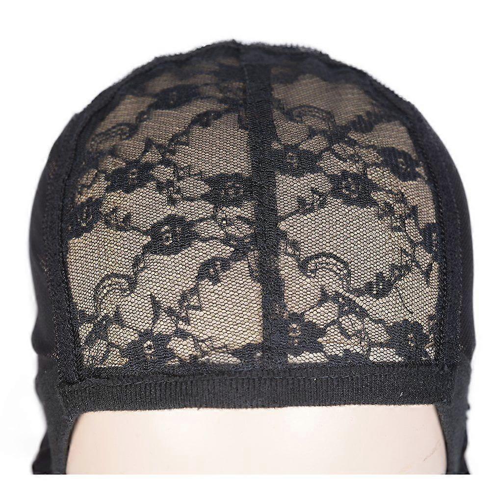 2 pcs Wig Caps with Adjustable Strap for Making Wigs Black Lace Net for Wigs