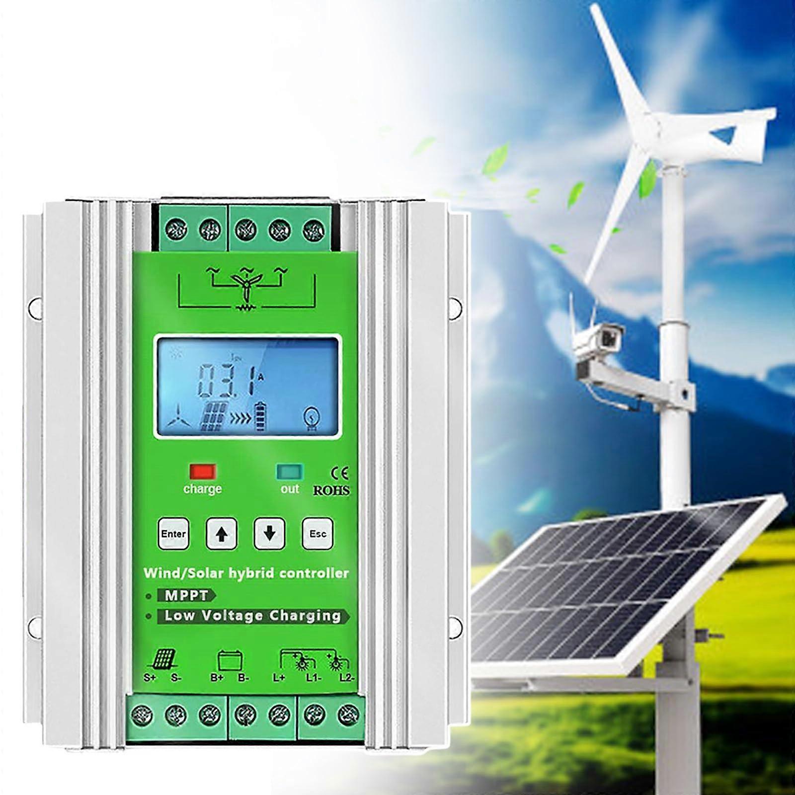 48V Wind Solar MPPT Hybrid Charge Controller with LCD Display, Smart Boost Charging, OffGrid Use