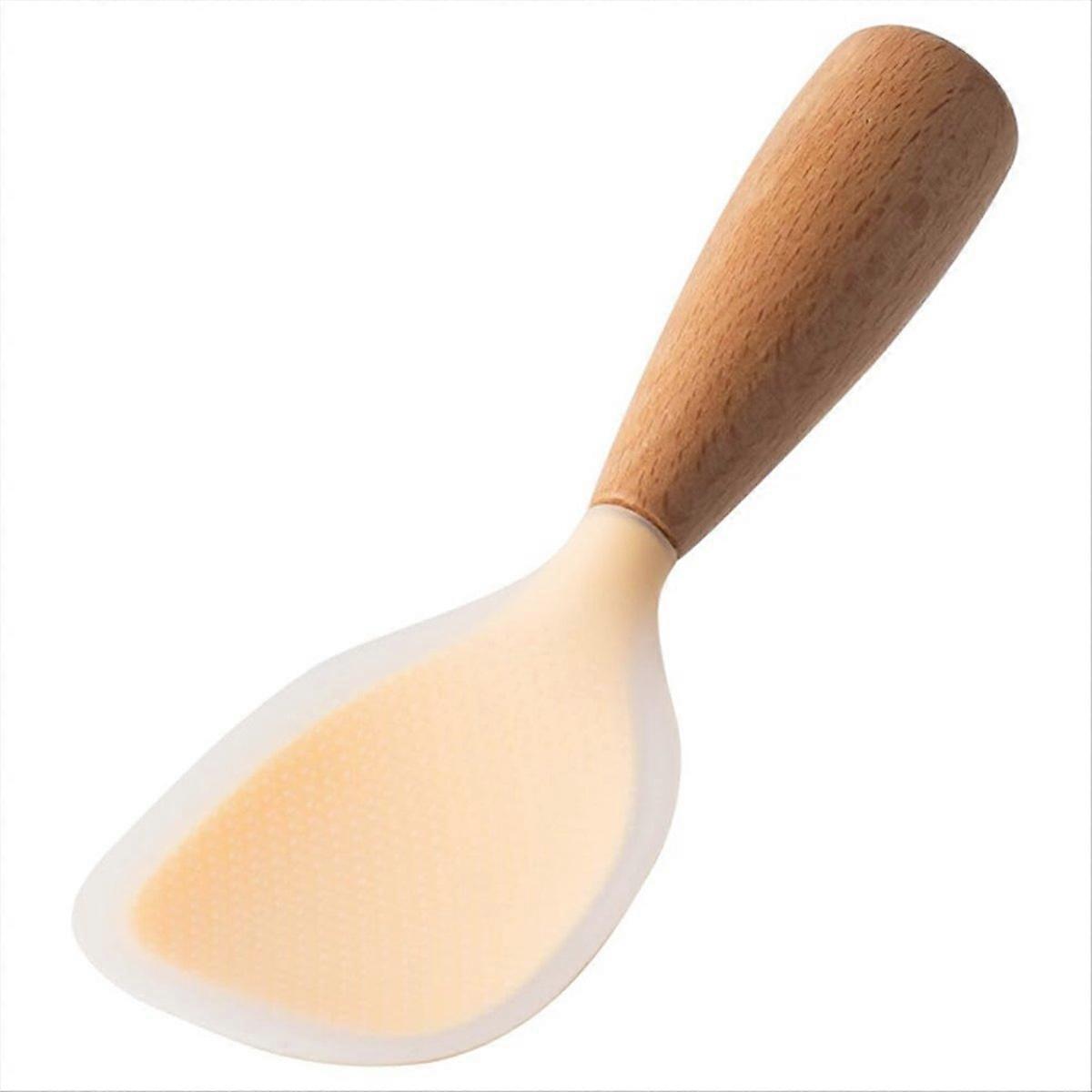 Rice Spoon, Non-Stick, Wooden Handle, Vertical Serving Spoon, A