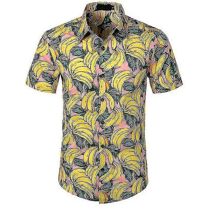 Homens camisas havaianas Praia Havaí Top Summerparty Floral Button Up Casual Short Sleeve Tee