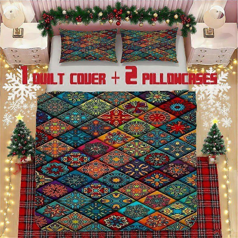 Geometric Pattern Decorative Soft Printed Bedding Set Polyester Fabric Decorative & Warm