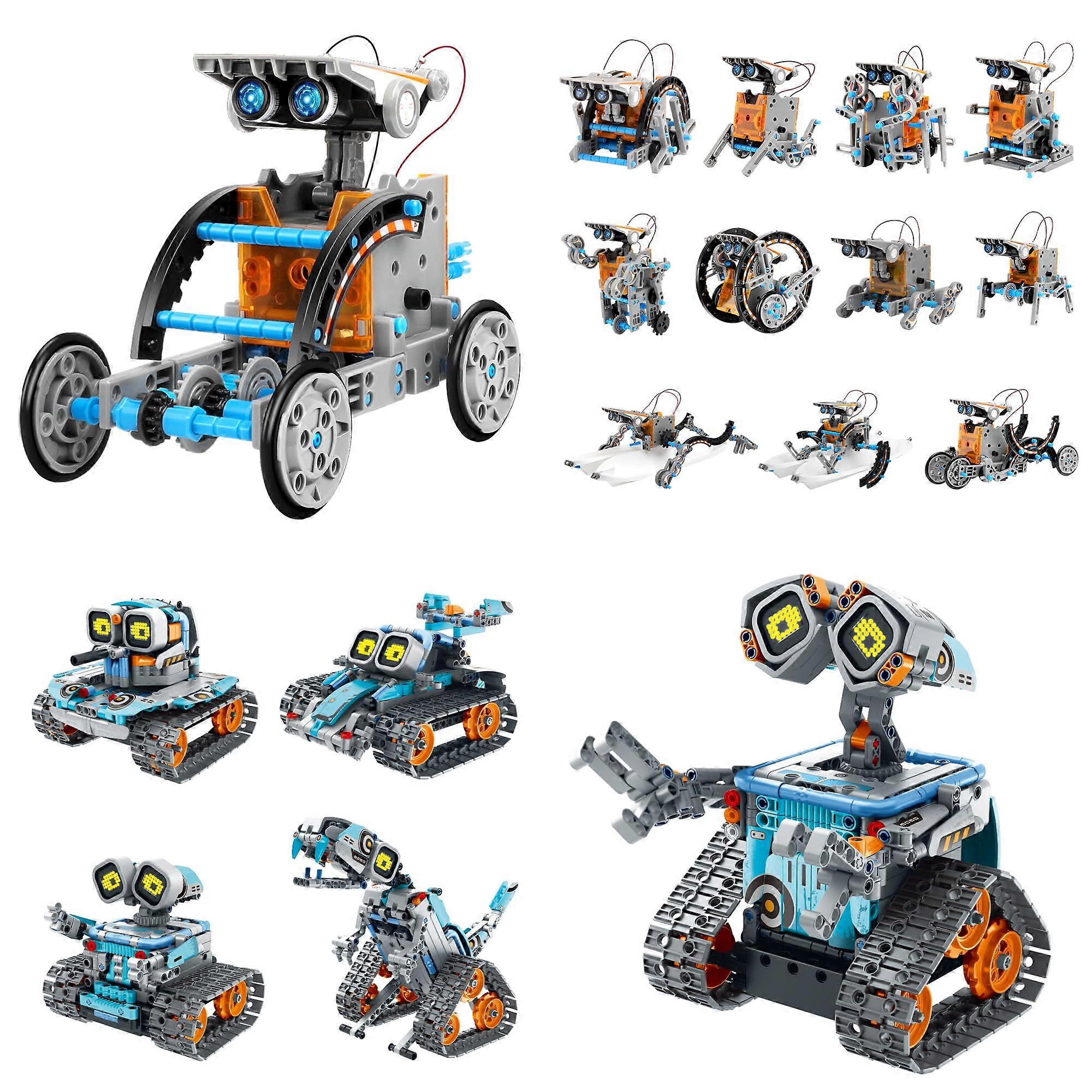 STEM Robot Kit Bundle 12in1 and 5in1 Solar Powered Coding Robotics Toy with Bluetooth Remote, Educational Gift for Kids Age 812