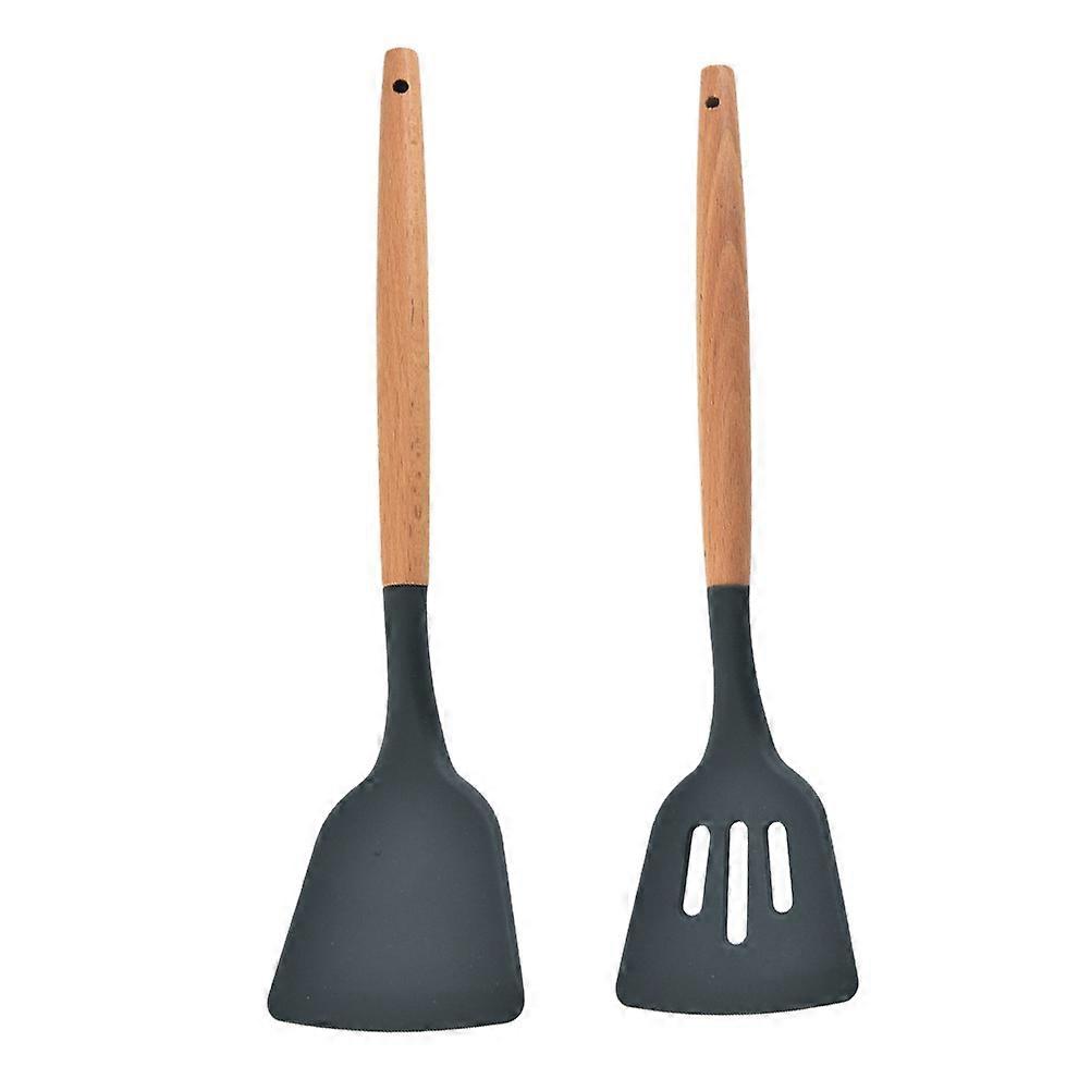 Kitchenware Spatula Set For Home Users Dark Grey 32X7.8X1cm Non-Scratch 2Pcs