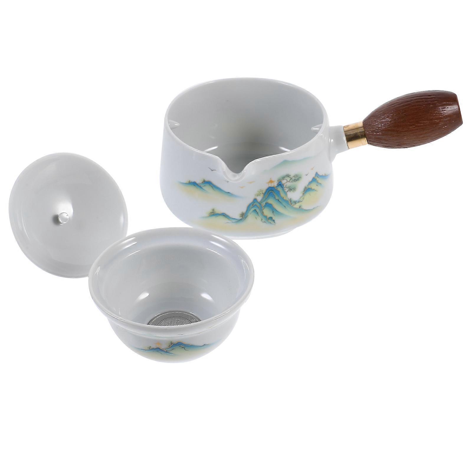 Ceramic Tea Kettle Portable Tea Maker Home Desktop Use Assorted Color For Tea 1Pcs