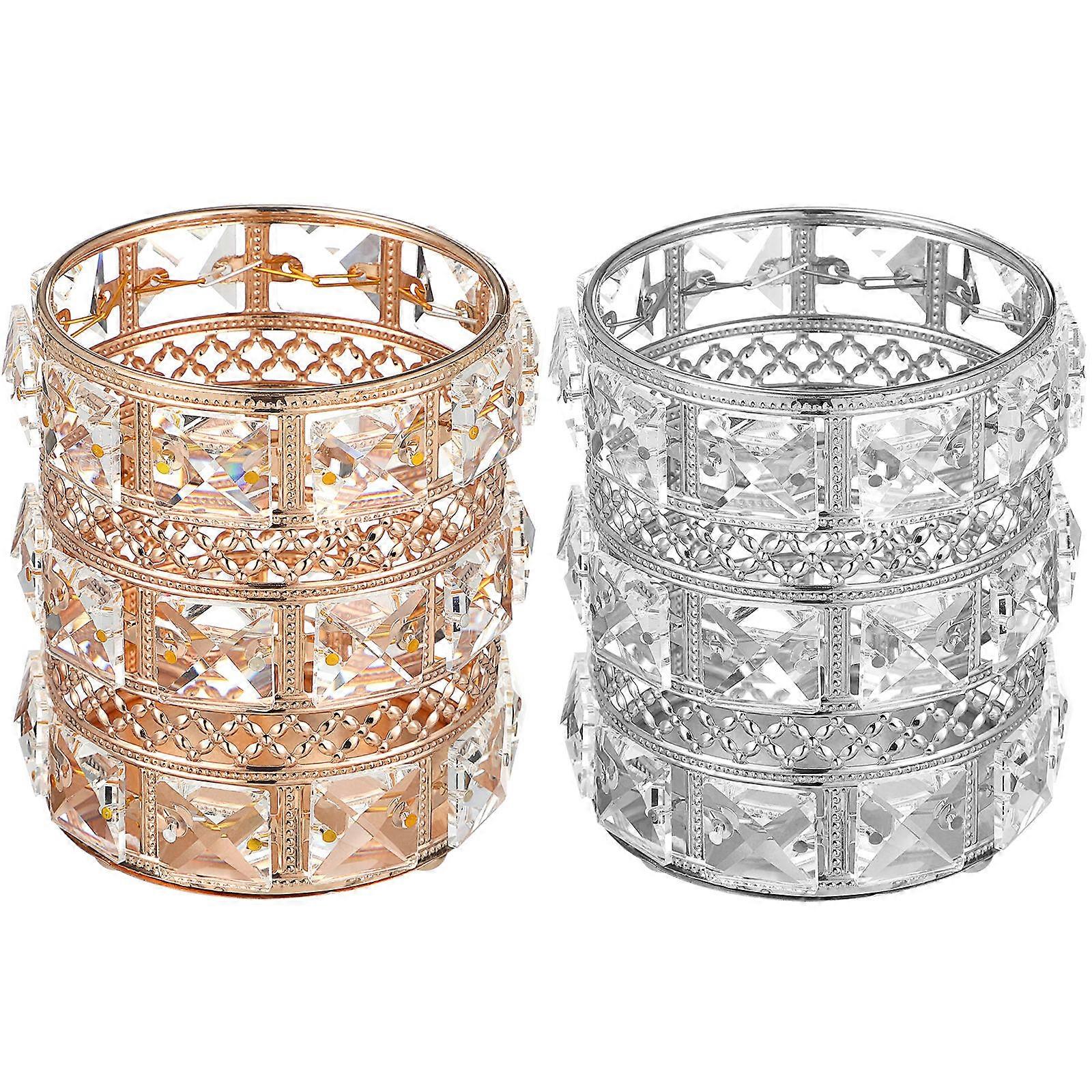 Makeup Brush Holder Crystal Organizer for Storage 2Pcs Assorted