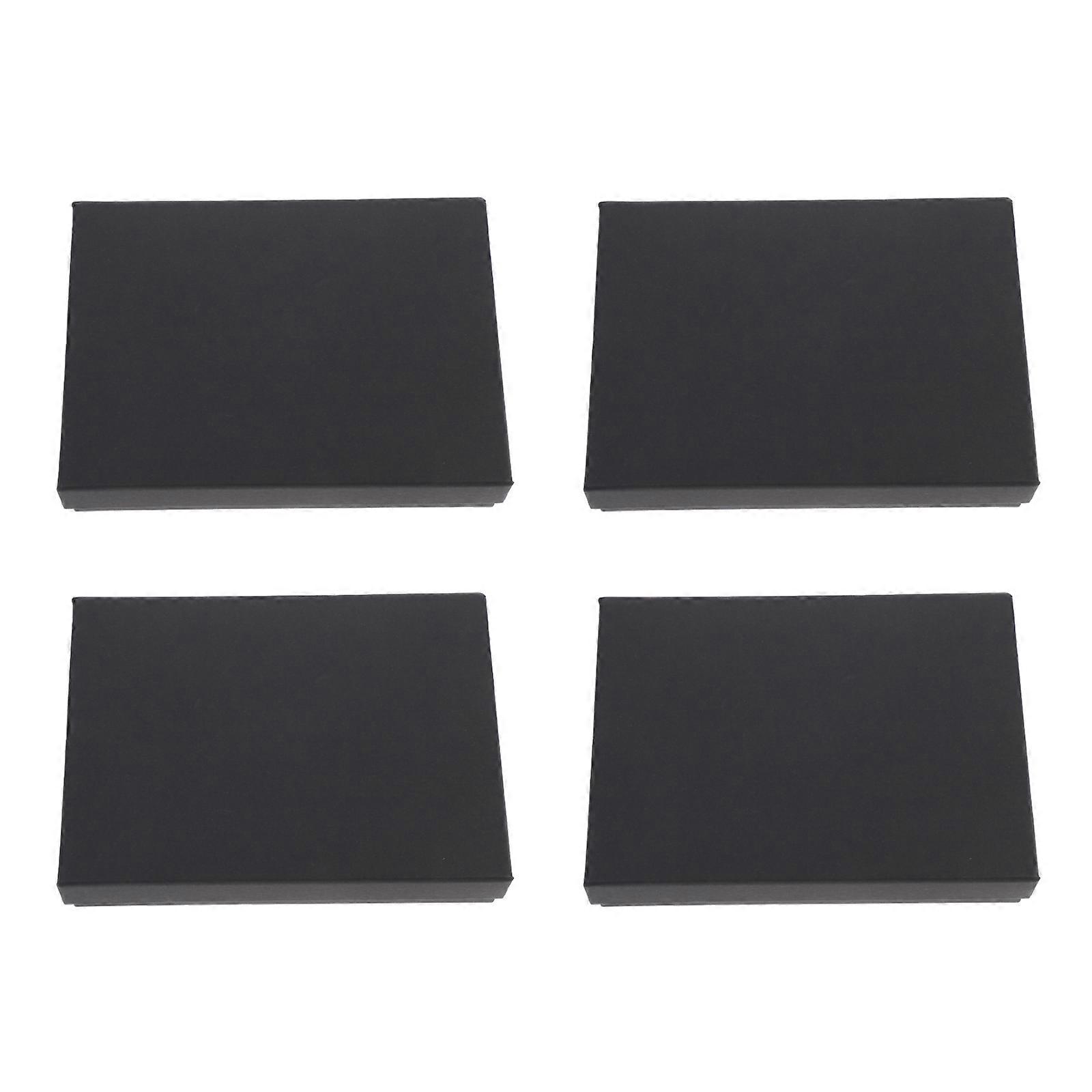 Black Crafts Cardboard Present Boxes Rectangle Boxes for Storage 4Pcs