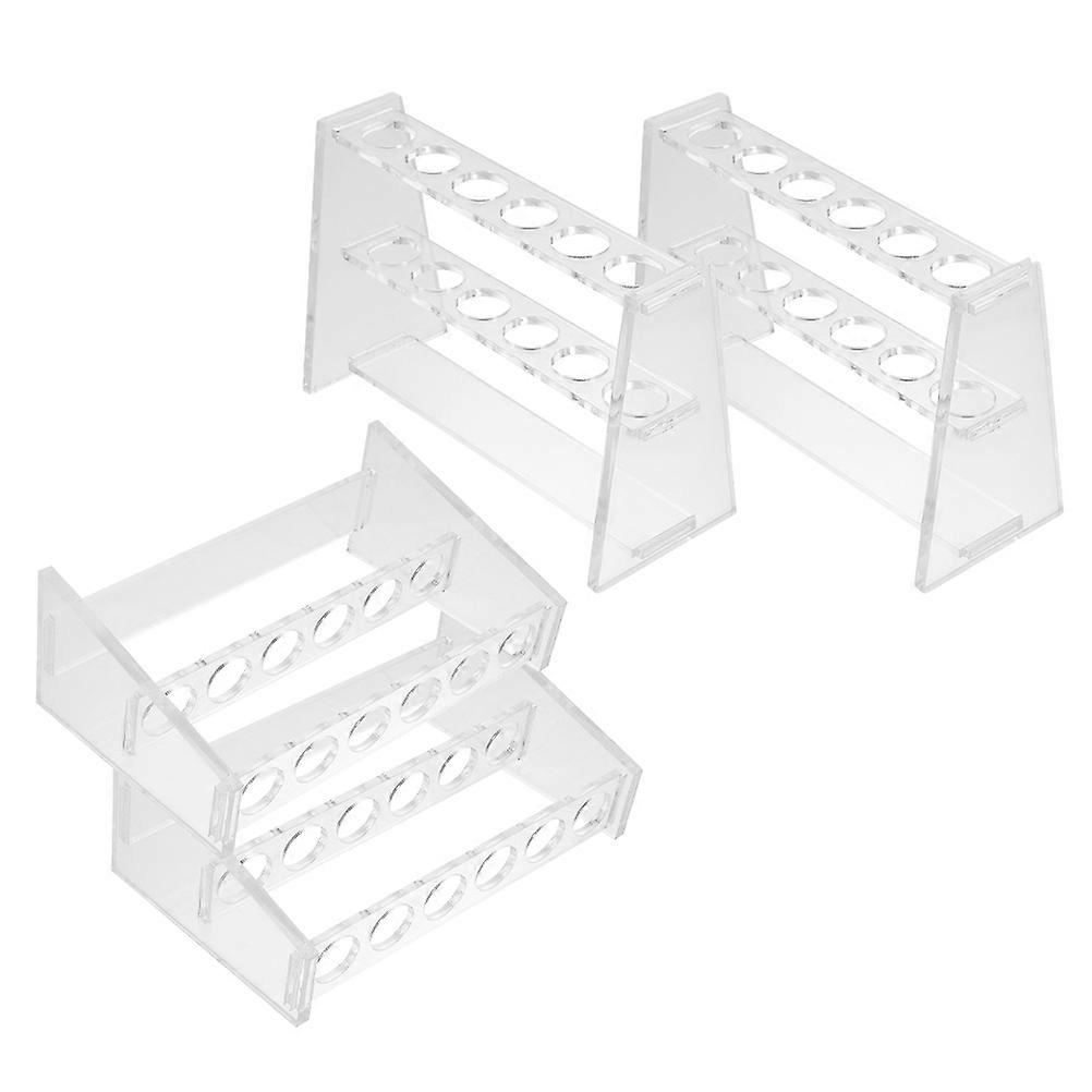 Double-Layer Test Tube Rack Transparent Holder for Laboratory 4Pcs Use