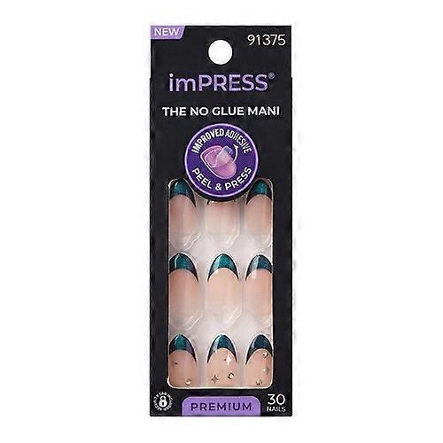 KISS Products Impress No Glue Mani Press On Nails Premium Visions Green, 30 Count (Case Of 3)