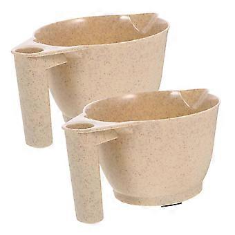 2pcs Hair Dye Mixing Bowl Set with Handle PP Material Easy Clean for Salon and Home Use