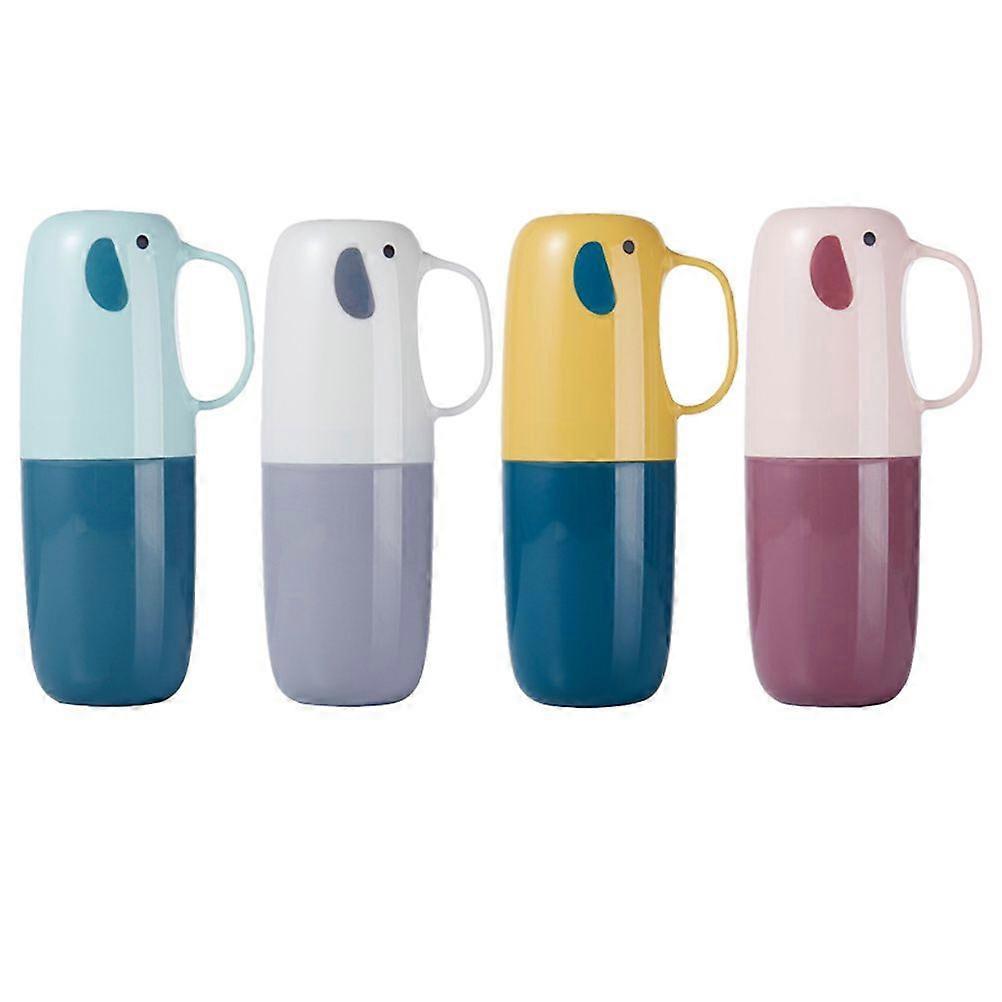 4pcs Toothbrush Holders Portable Toothpaste Boxes Washing Cups (Assorted Color)