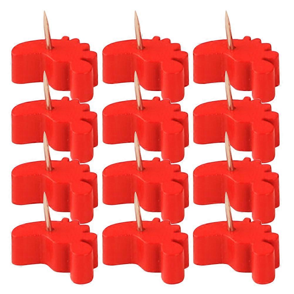 Red Cork Board Push Pins for Classroom Use Creative Thumbtacks 60Pcs
