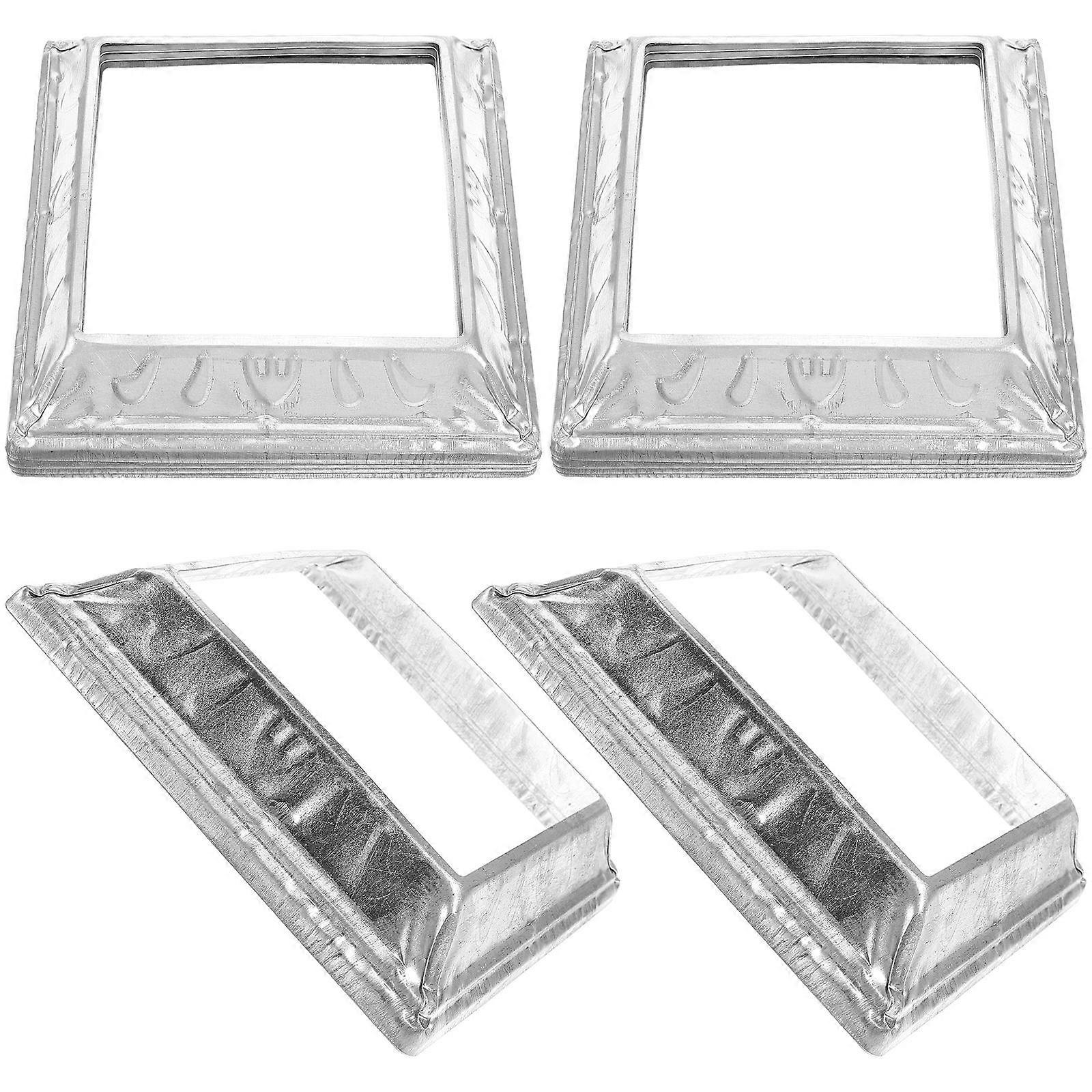 4pcs Deck Post Bases Post Square Brackets Heavy Duty Deck Post Base Covers Deck Railing Bases