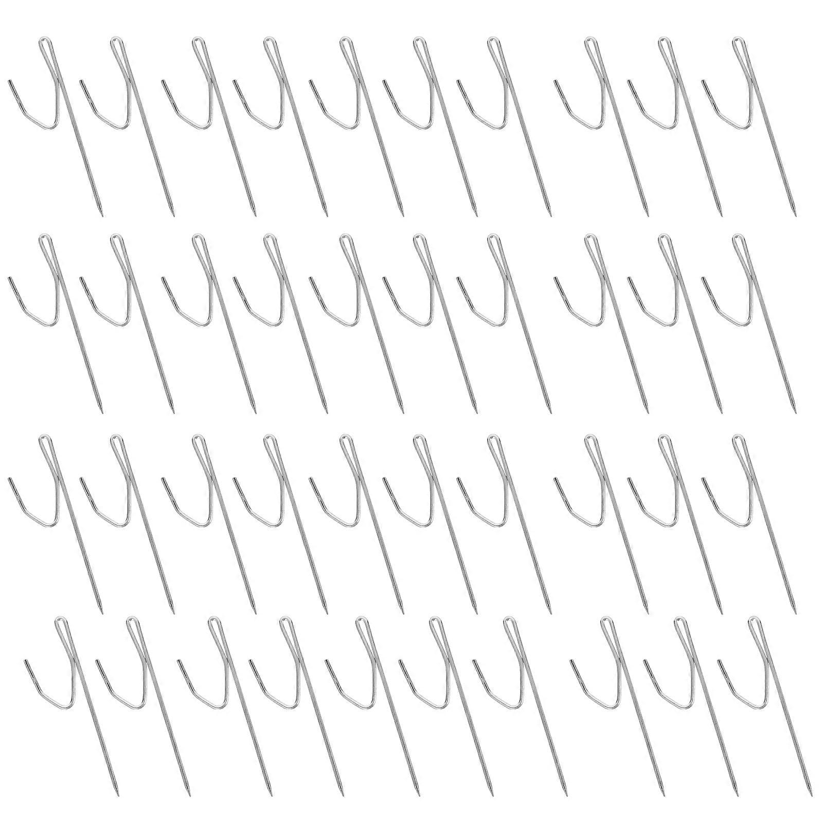 Silver Hook S-Shaped Window Curtain Fold Hook 50Pcs