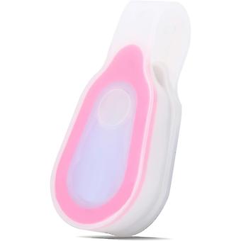Goed zichtbare magnetische clip-on lamp voor hardlopen in het donker, siliconen clip-on lamp, mini draagbare schijnwerper, ingebouwde elektronische noodverlichting, roze