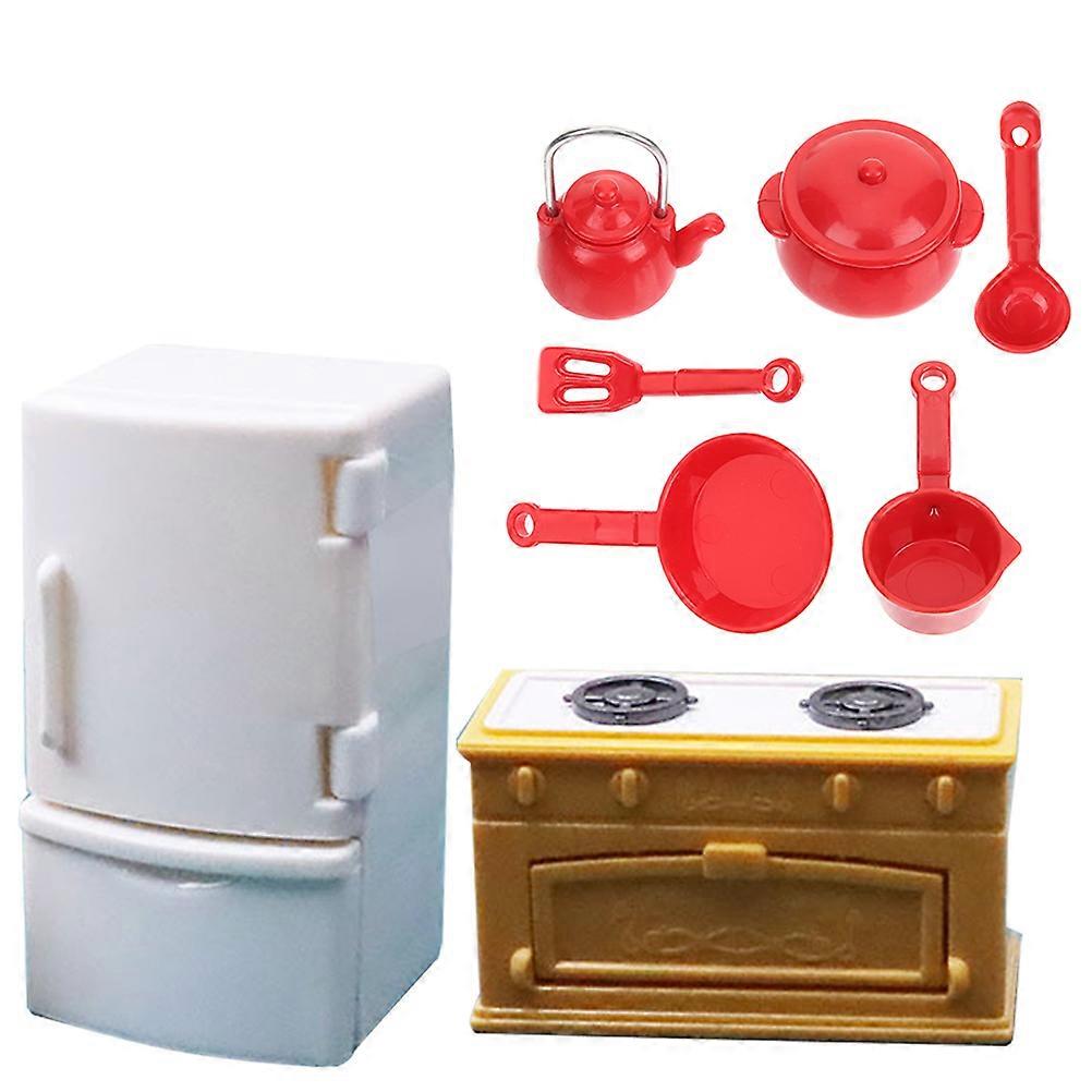 Miniature Kitchenware Model for Playing 1Set with Assorted Color PVC Material