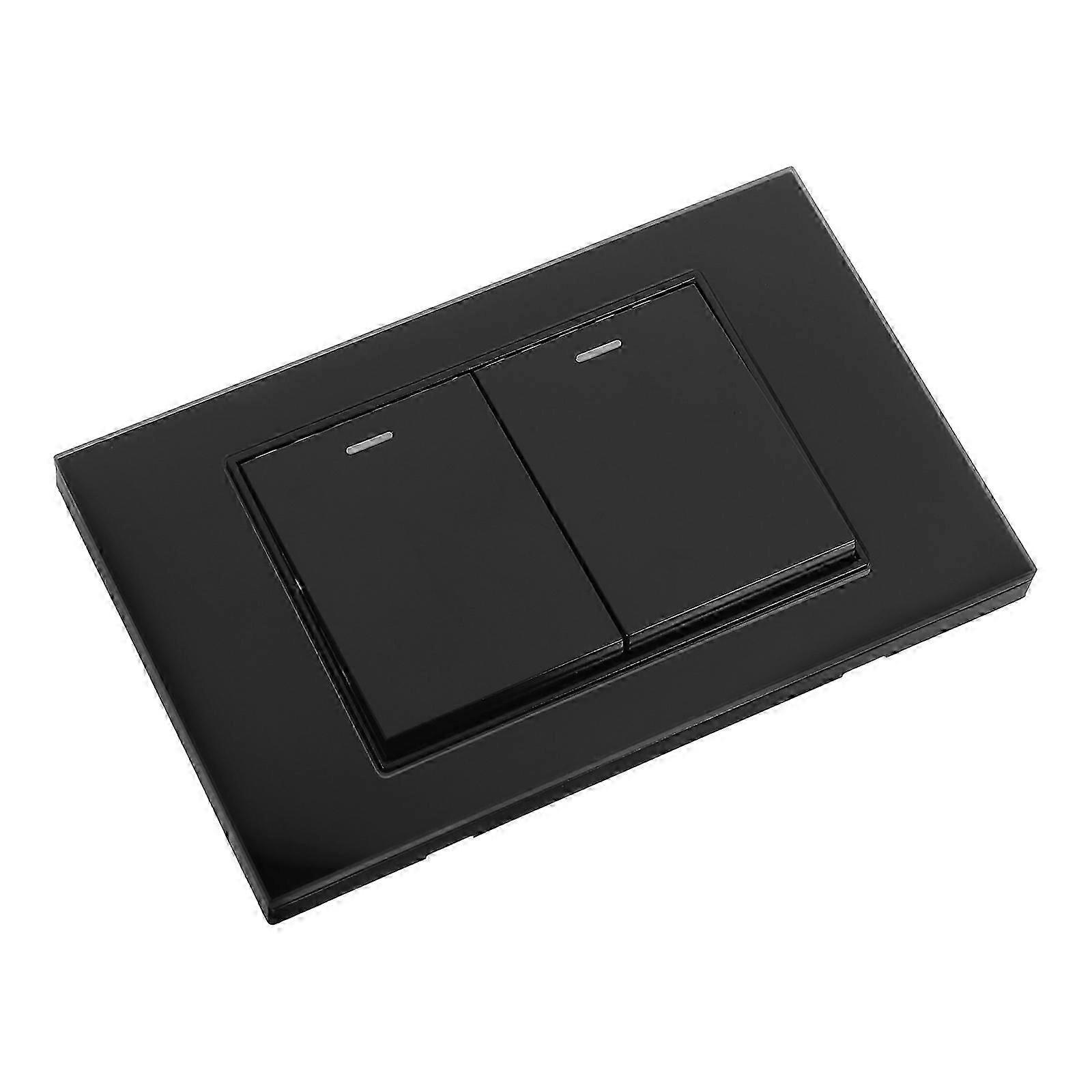 Black Home Switch Panel for Double Control 2Pcs Multifunctional Light Switch