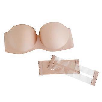 Womens Push Up Strapless Bras, Strapless Bras for Women Non-Slip Silicone Bandeau Bralette Seamless Wireless Strapless Bra Padded Tube Top S-XL