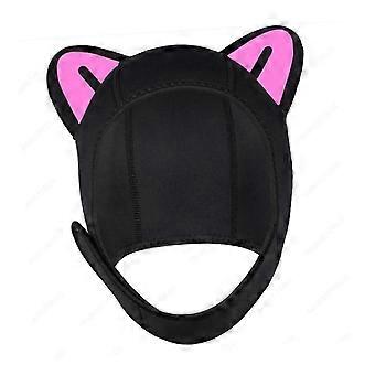 Cat Ears Scuba Diving Hood Cap Lovely Surfing Cap for Sailing Kayaking Canoe black white ear Sxx