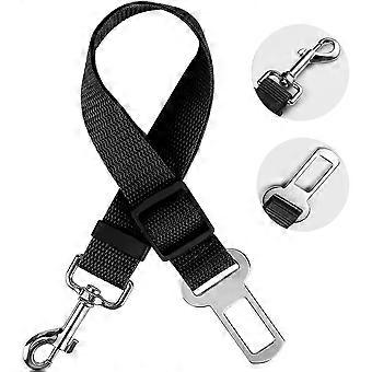 Dog Car Belt, Universal Dog Car Car Harness, Adjustable Durable Ripstop Dog Safety Belt 41-71cm for All Dogs and Cats, Black Nylon