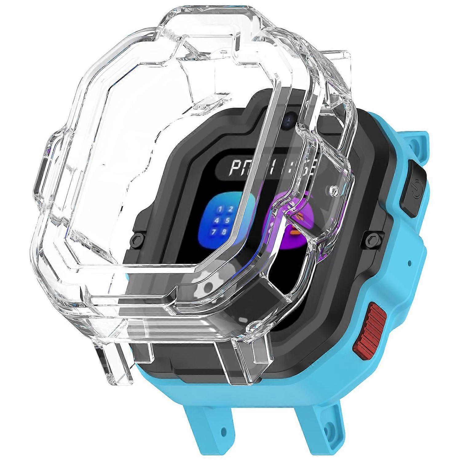 For TickTalk 5 Kids Smart Watch Armor TPU Half-Sided Protective Case Cover Transparent