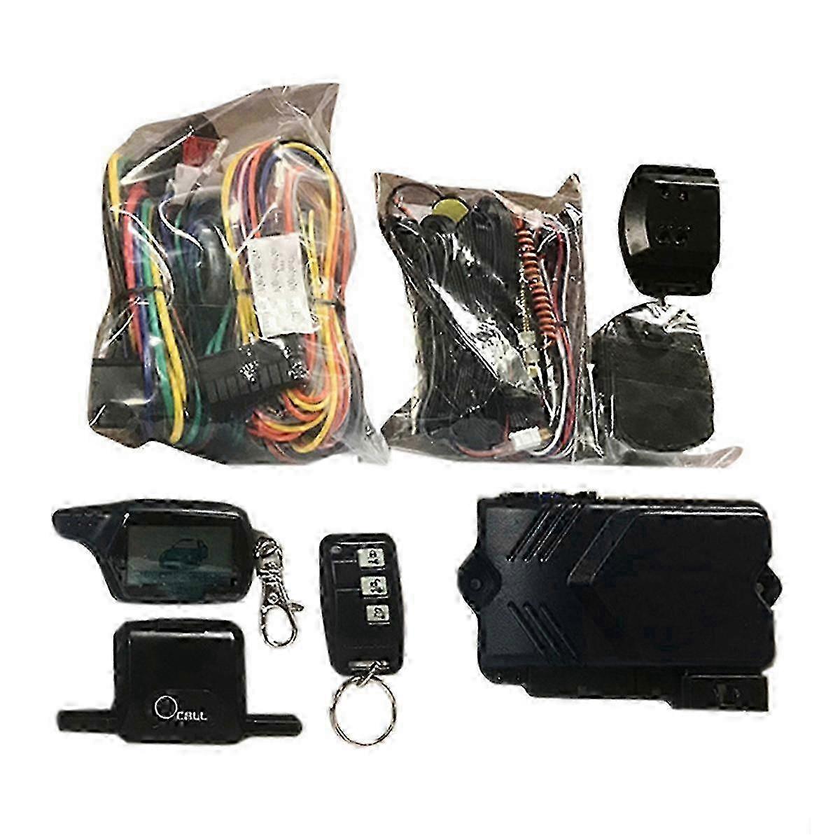 B9 LCD two-way car alarm system with engine start function, compatible with entry-level cars.